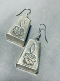 Awesome Vintage Native American Navajo Sterling Silver Cowbell Pendant Earrings-Nativo Arts