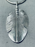 Noteworthy Ben Begaye (d) Native American Navajo Sterling Silver Feather Necklace-Nativo Arts