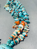 Native American Huge Vintage Santo Domingo Turquoise Shell Sterling Silver Heishi Necklace-Nativo Arts