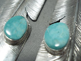 Phenomenal Navajo Native American Turquoise Sterling Silver Earrings-Nativo Arts