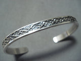 Exquisite Signed Vintage Native American Navajo Sterling Silver Bracelet-Nativo Arts