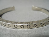 Thick Sturdy Vintage Native American Navajo Sterling Silver Star Bracelet Cuff-Nativo Arts