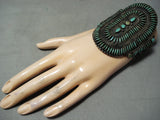 Native American Best Early Vintage Zuni Cerrillos Turquoise Sterling Silver Cluster Bracelet-Nativo Arts