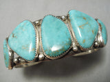 Opulent Vintage Native American Navajo Royston Turquoise Sterling Silver Bracelet Old-Nativo Arts
