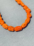 Native American Gorgeous Big Coral Santo Domingo Coral Sterling Silver Necklace-Nativo Arts