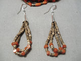 Native American Important Jose Coriz Santo Domingo Coral Sterling Silver Necklace-Nativo Arts