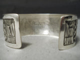 Exceptional Vintage Native American Navajo Sterling Silver Eagle Dancers Bracelet-Nativo Arts