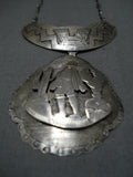 Exceptional Vintage Navajo Native American Sterling Silver Necklace Old-Nativo Arts