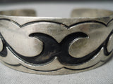 Amazing Vintage Native American Navajo Swirling Wave Sterling Silver Bracelet Old Cuff-Nativo Arts