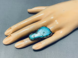 Native American Gorgeous Vintage Morenci Turquoise Sterling Silver Ring-Nativo Arts