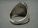 Exquisite Vintage Navajo Turquoise Sterling Silver Native American Ring Old-Nativo Arts
