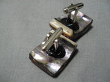 Important Zuni Bryan Tom Turquoise Sterling Silver Native American Cufflinks!-Nativo Arts