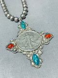 Exceptional Vintage Native American Navajo Damale Turquoise Sterling Silver Necklace-Nativo Arts