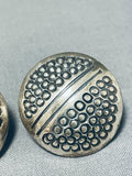 Orville Tsinnie Authentic Vintage Native American Navajo Sterling Silver Earrings-Nativo Arts