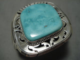 Opulent Vintage Native American Navajo Apache Turquoise Elly Kee Sterling Silver Bracelet-Nativo Arts