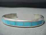 Native American Thick Sturdy Zuni Natural Sterling Silver Bracelet Cuff-Nativo Arts