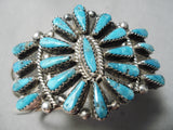 Excellent Vintage Native American Navajo Turquoise Sterling Silver Bracelet Old-Nativo Arts