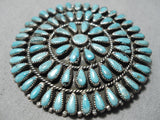 Authentic Vintage Native American Navajo Victor Moses Begay Turquoise Sterling Silver Pin Old-Nativo Arts