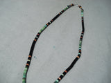 Native American Colorful Santo Domingo Inlay Turquoise Coral Jet Sterling Silver Necklace-Nativo Arts