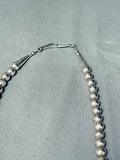 Jenn Signed Vintage Native American Navajo Turquoise Shell Sterling Silver Necklace-Nativo Arts