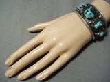 Rare Vintage Native American Navajo Bisbee Turquoise Sterling Silver Bracelet-Nativo Arts