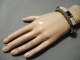 Thick Heavy!! Vintage Native American Navajo White Stone Sterling Silver Amber Bracelet-Nativo Arts