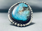 Rare Turquoise Vintage Native American Navajo Sterling Silver Ring Old-Nativo Arts
