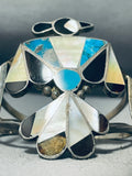 Woman Thunderbird Vintage Native American Zuni Turquoise Sterling Silver Bracelet Old-Nativo Arts