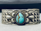 Fabulous Vintage Native American Navajo Red Mountain Turquoise Sterling Silver Bracelet-Nativo Arts