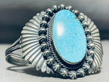 Fascinating Vintage Native American Navajo Kingman Turquoise Sterling Silver Bracelet-Nativo Arts