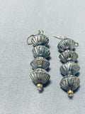 Marvelous Native American Navajo Sterling Silver Dangle Earrings-Nativo Arts