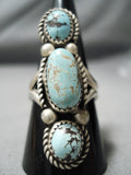 Colossal #8 Turquoise Vintage Navajo Sterling Silver Native American Ring-Nativo Arts