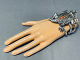 Native American Very Rare Horny Toad Coral 144 Gram Sterling Silver Bracelet Cuff-Nativo Arts