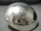 One Of The Biggest Button Native American Navajo Sterlin Silver Ring-Nativo Arts