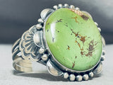 Colossal Native American Navajo Green Nevada Turquoise Sterling Silver Bracelet-Nativo Arts
