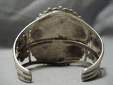 Chunky Rare Vintage Native American Navajo Blue Diamond Turquoise Sterling Silver Bracelet Old-Nativo Arts