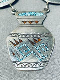 Most Unique Will Singer Vintage Native American Navajo Pottery Sterling Silver Necklace Old-Nativo Arts