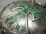 Impressive Vintage Native American Navajo Turquoise Chip Inlay Sterling Silver Necklace-Nativo Arts