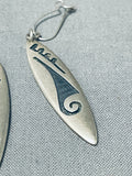 Important Bradley Gashwazra Vintage Native American Hopi Sterling Silver Earrings-Nativo Arts