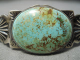 Opulent Huge Button Vintage Native American Navajo Royston Turquoise Sterling Silver Bracelet-Nativo Arts