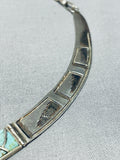 Intricate Vintage Native American Zuni Turquoise Sterling Silver Necklace Old-Nativo Arts