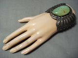 Best Vintage Native American Navajo Repoussed Royston Turquoise Sterling Silver Bracelet-Nativo Arts