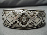 Native American Important Vintage Thick Tommy Jackson Sterling Silver Bracelet-Nativo Arts