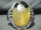Eye-catching Navajo Honey Jasper Sterling Silver Bracelet Native American-Nativo Arts