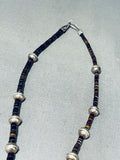 Opulent Vintage Native American Navajo Royston Turquoise Sterling Silver Heishi Necklace Old-Nativo Arts