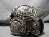 Heavy Vintage Native American Navajo Hand Wrought Sterling Silver Concho Belt Old-Nativo Arts