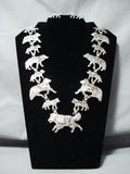 Warewolf Vintage Native American Navajo Sterling Silver Squash Blossom Necklace-Nativo Arts