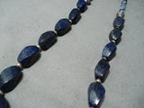Amazing Navajo Native American Lapis Sterling Silver Necklace-Nativo Arts