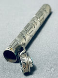 Marvelous Native American Navajo Turquoise Sterling Silver Toothpick Holder-Nativo Arts