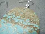 Superb Santo Domingo Native American Royston Turquoise Sterling Silver Earrings-Nativo Arts